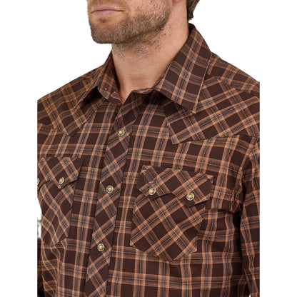 Men's Wrangler Retro Long Sleeve Sawtooth Snap Pocket Western Shirt 112368075