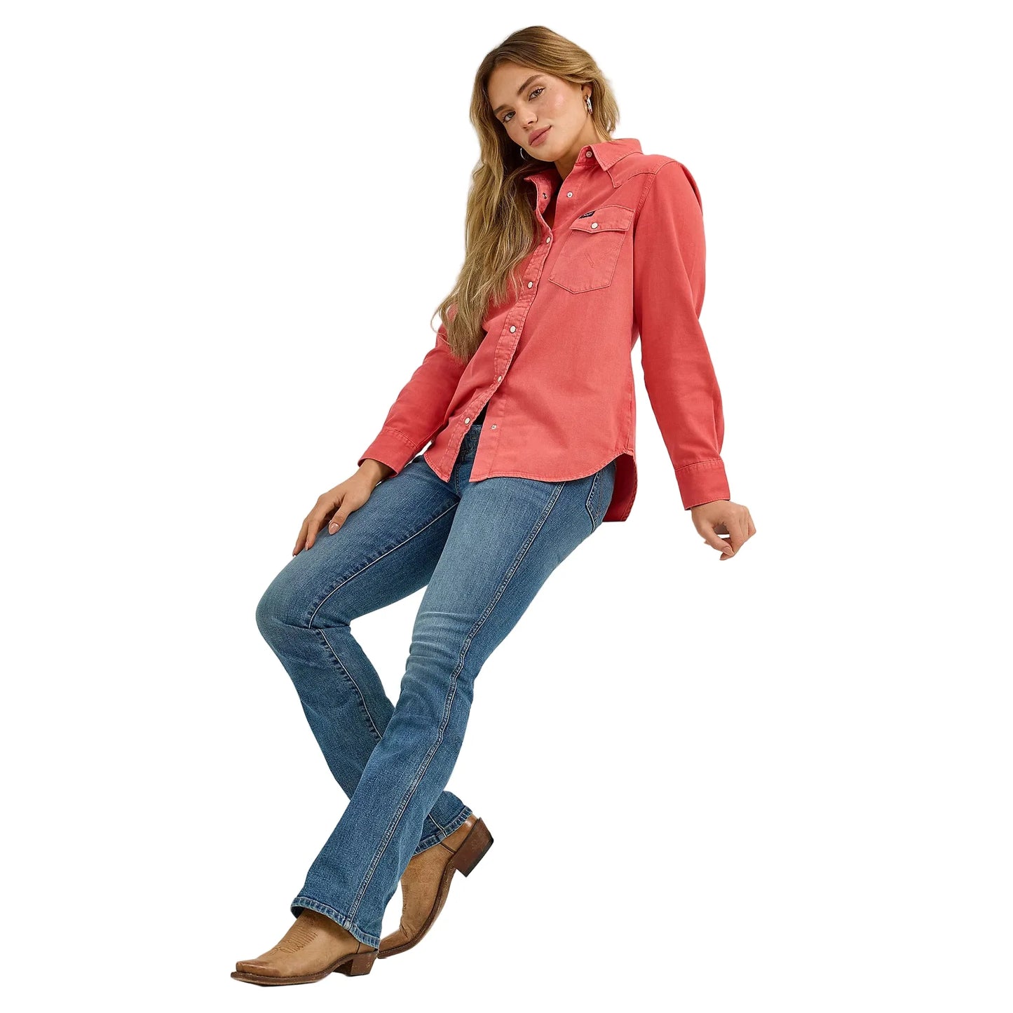 Women's Wrangler Colorwash Slim Western Snap Shirt 112368182