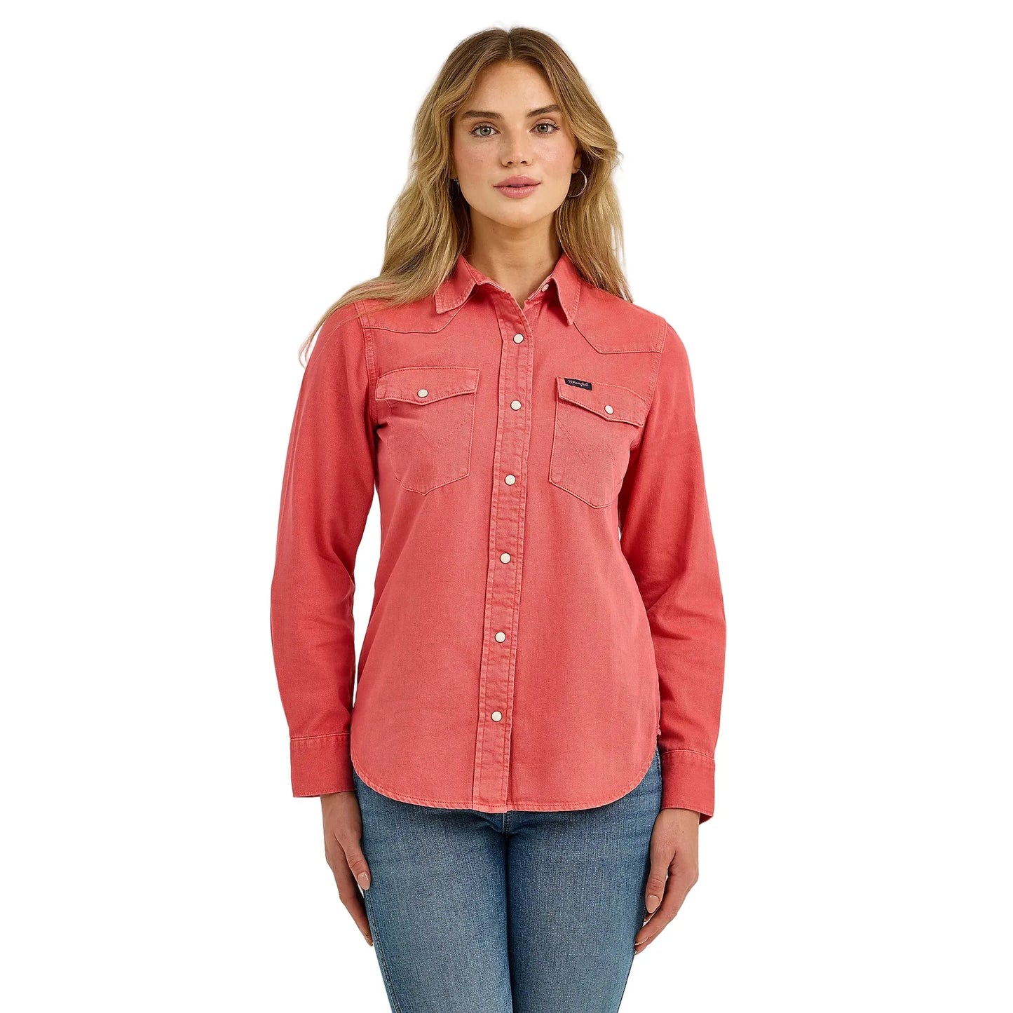 Women's Wrangler Colorwash Slim Western Snap Shirt 112368182