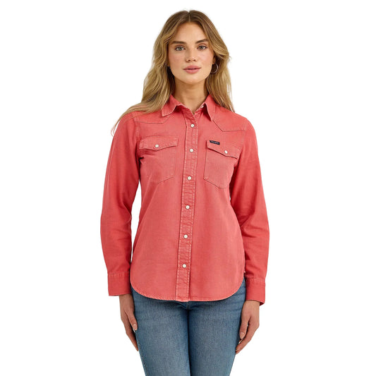 Women's Wrangler Colorwash Slim Western Snap Shirt 112368182