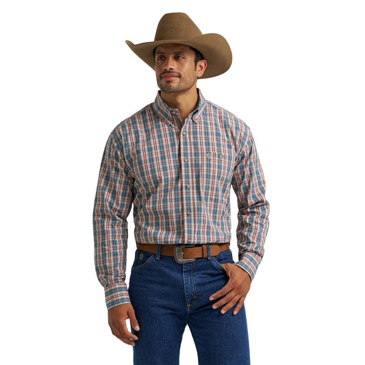 Men's Wrangler George Strait Long Sleeve Button Down One Pocket Shirt 112368226