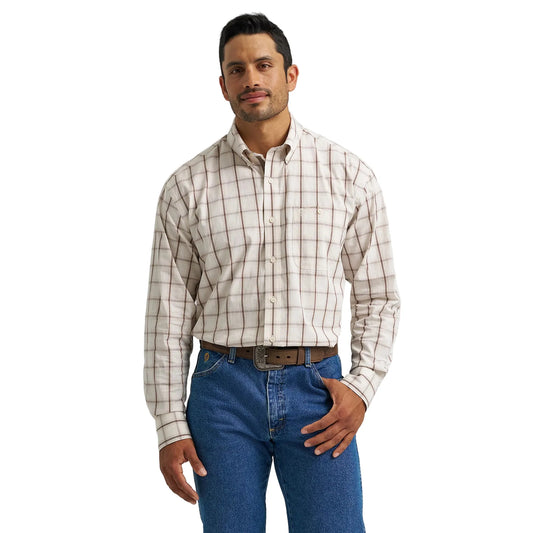 Men's Wrangler George Strait Long Sleeve Button Down One Pocket Shirt 112368227