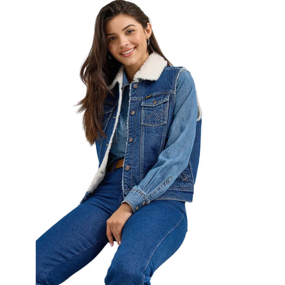 Women's Wrangler Sherpa Lined Denim Vest 112368298