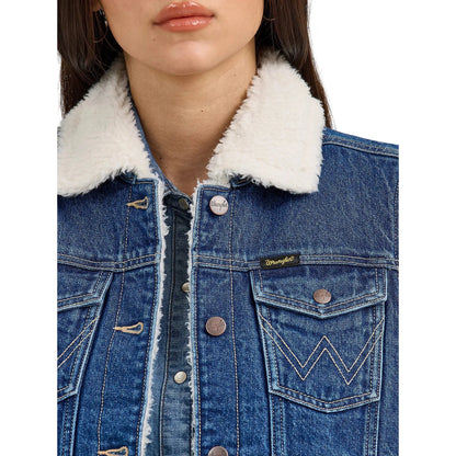 Women's Wrangler Sherpa Lined Denim Vest 112368298