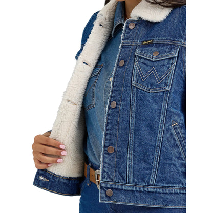 Women's Wrangler Sherpa Lined Denim Vest 112368298