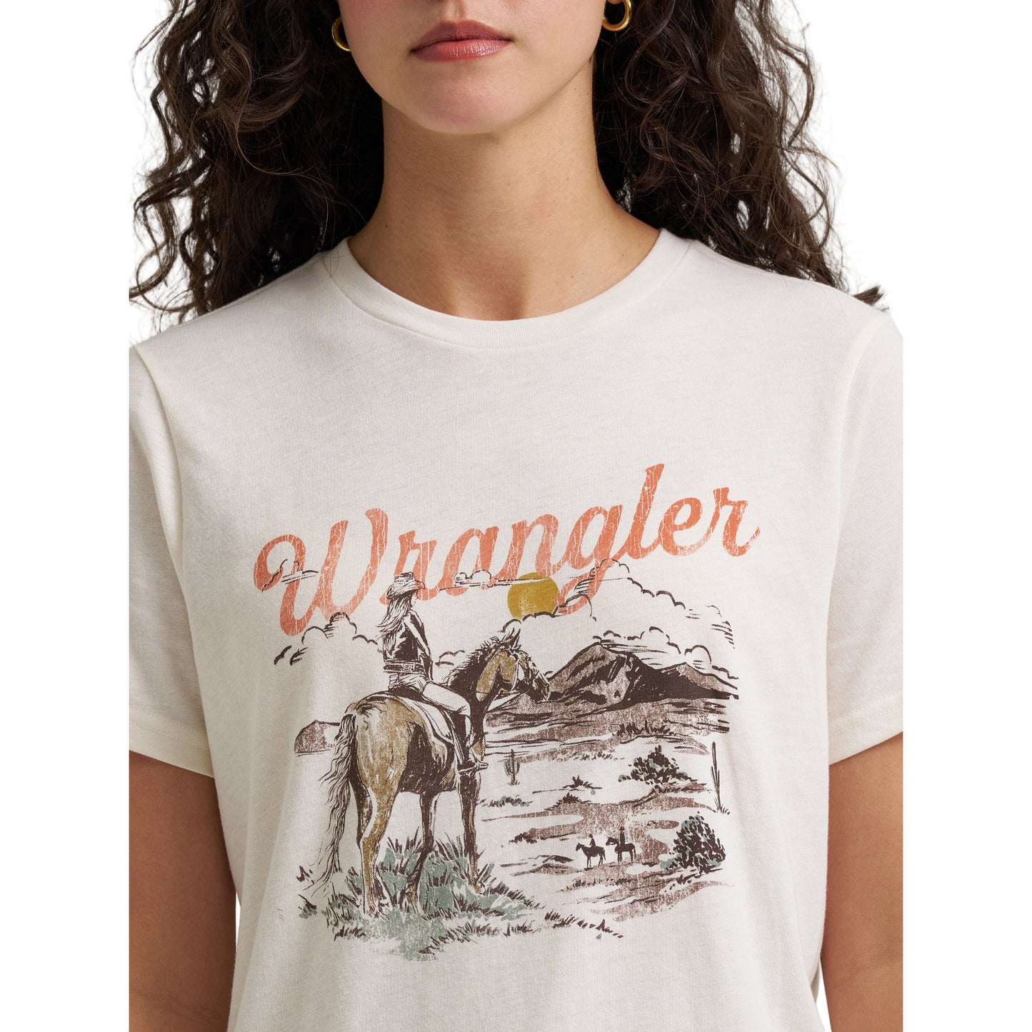 Women's Wrangler Retro White Cowgirl Graphic T-shirt 112368891