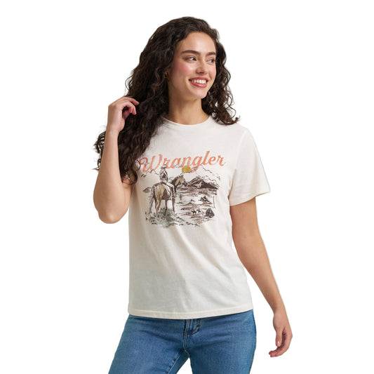 Women's Wrangler Retro White Cowgirl Graphic T-shirt 112368891
