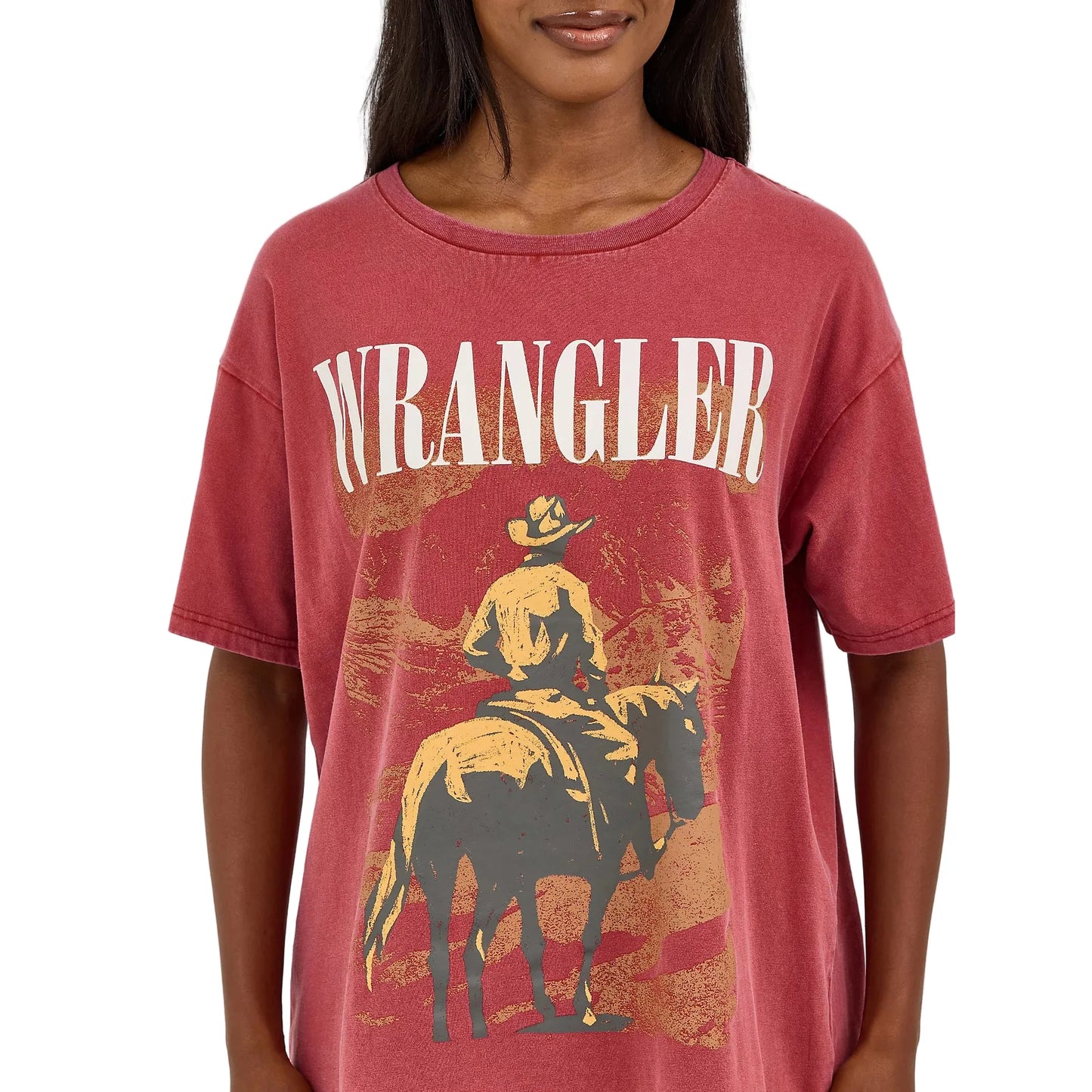Women's Wrangler Acid Wash Graphic Oversized Tee