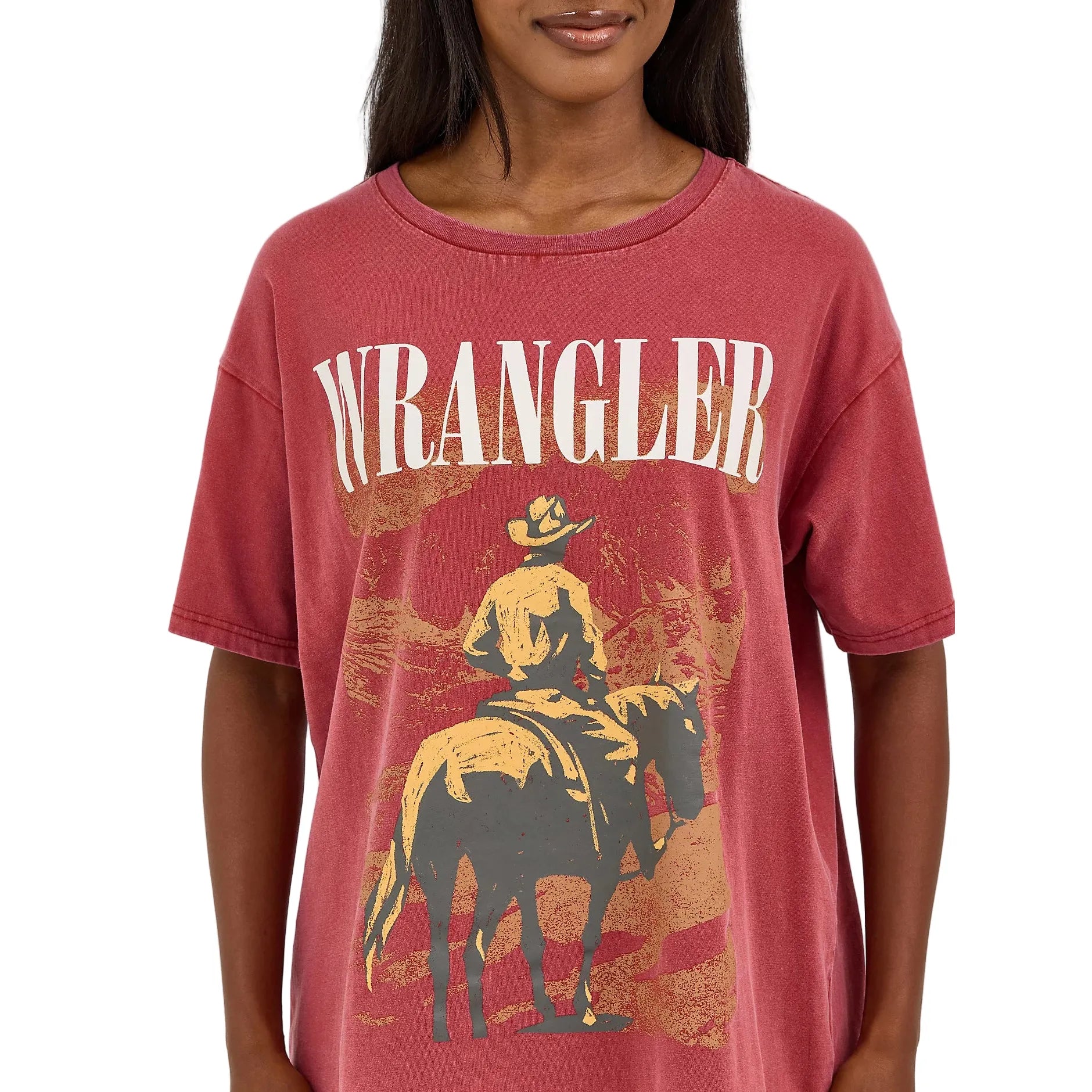 Women's Wrangler Acid Wash Graphic Oversized Tee