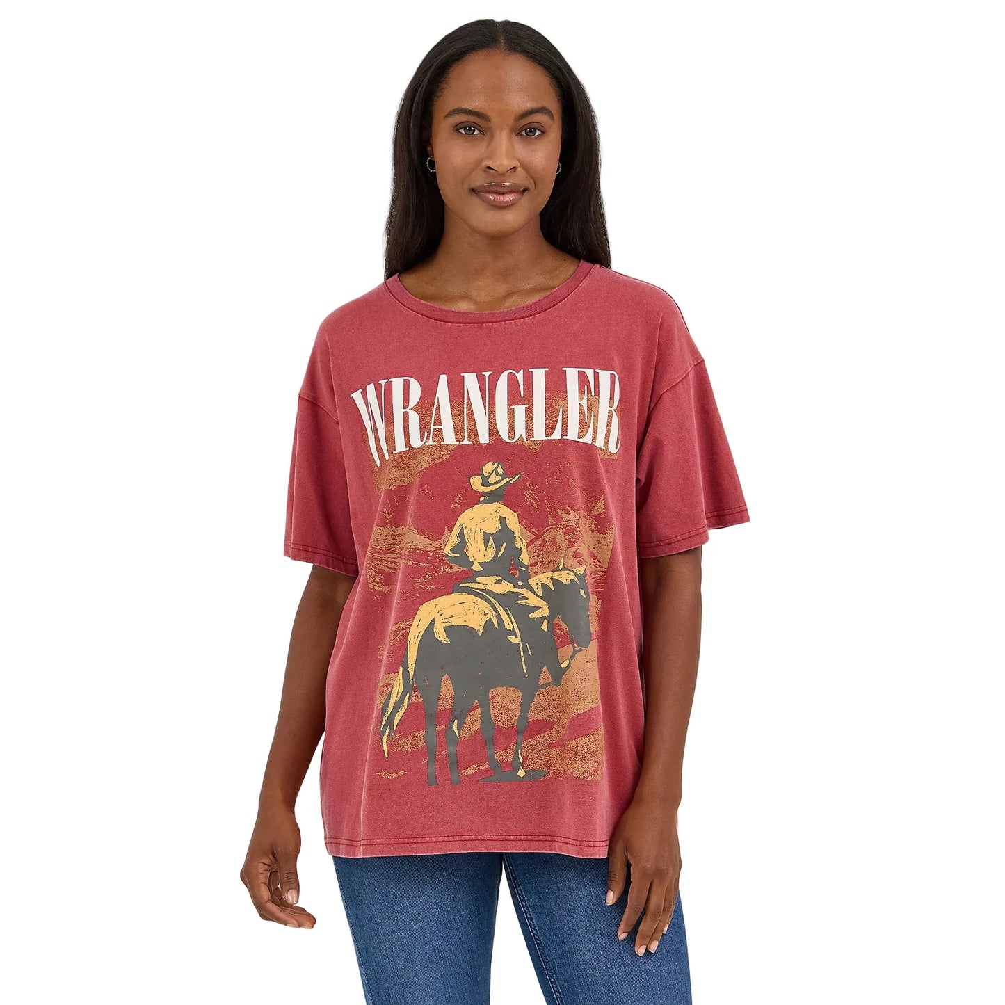 Women's Wrangler Acid Wash Graphic Oversized Tee