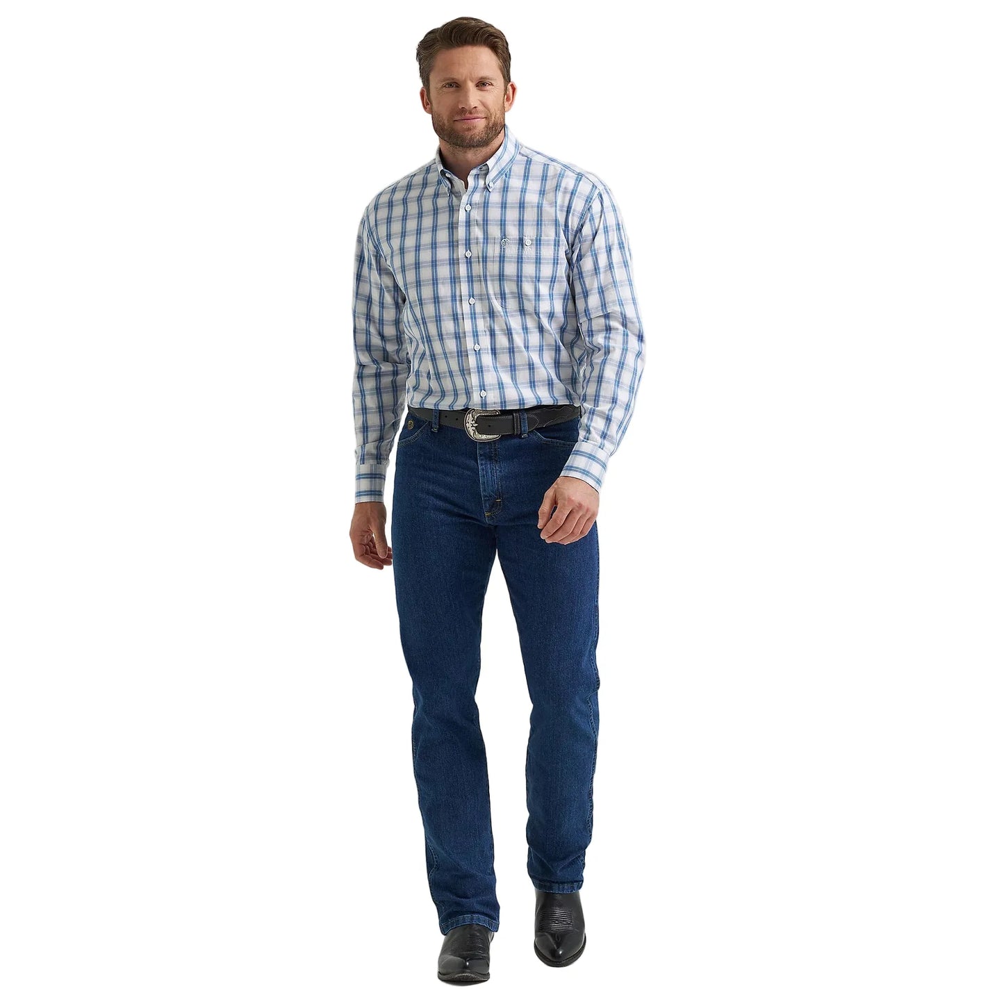 Men's Wrangler George Strait Long Sleeve Button Down One Pocket Shirt 112369573
