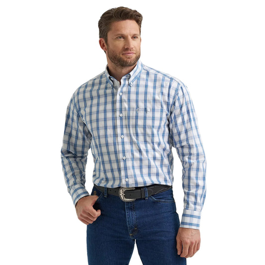 Men's Wrangler George Strait Long Sleeve Button Down One Pocket Shirt 112369573