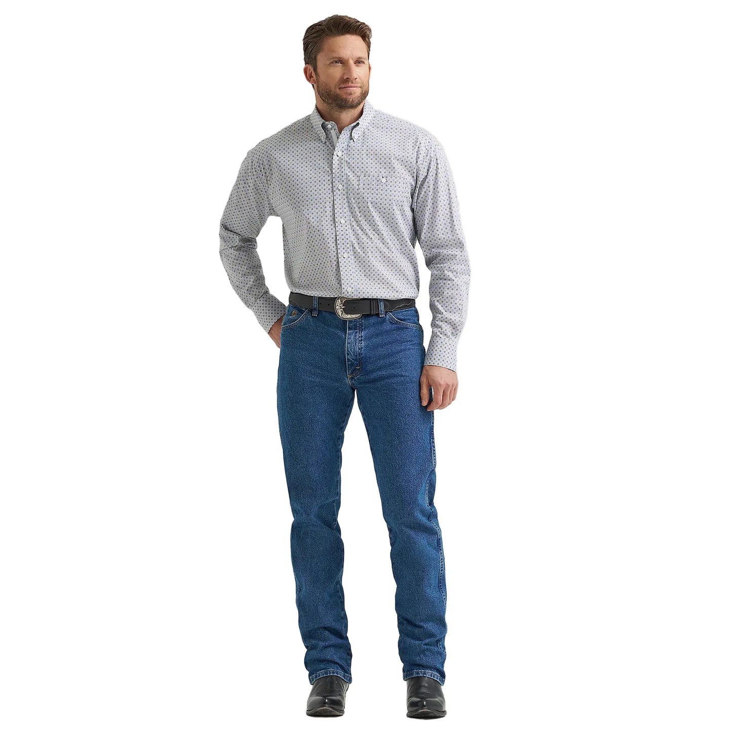 Men's Wrangler George Strait Long Sleeve Button Down One Pocket Shirt 112369599