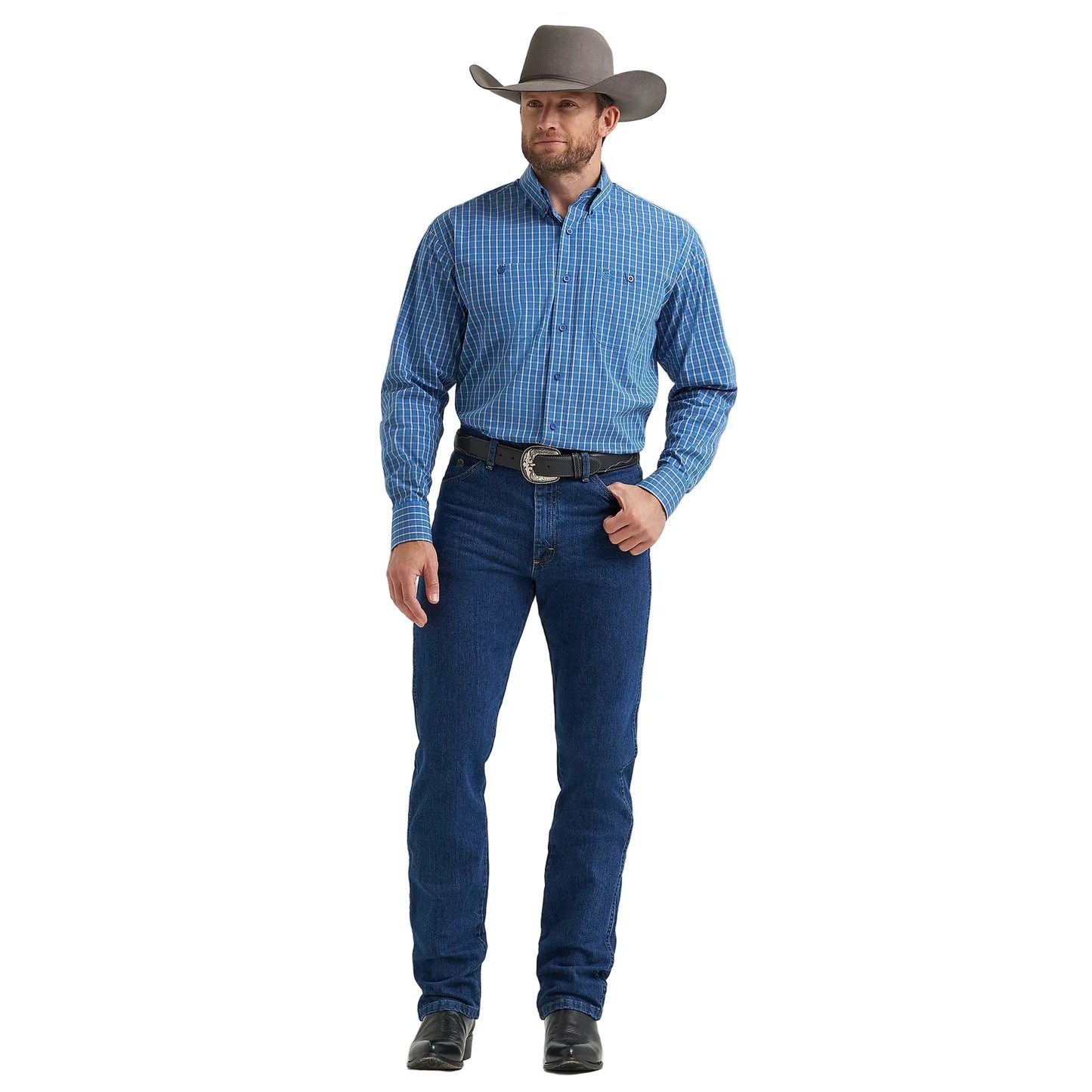 Men's Wrangler George Strait Long Sleeve Button Down Two Pocket Shirt 112369600