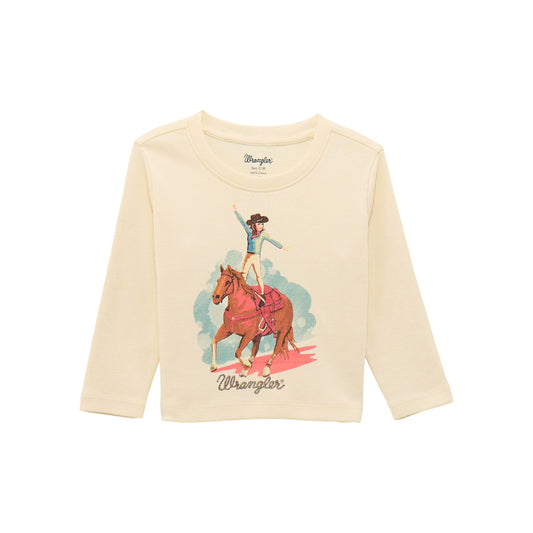 Girl's Wrangler White Long Sleeve Graphic T-shirt 112371936