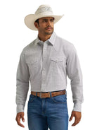Men's Wrangler 20X® Gray Diamond Competition Advanced Comfort Long Sleeve Two Pocket Western Snap Shirt 112374296