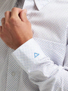 Men's Wrangler® George Strait™ Peachy Plaid Long Sleeve Button Down One Pocket Shirt 112374610