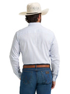 Men's Wrangler Azure Stripes Cody Johnson One Pocket Button Down Shirt 112374488