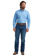 Men's Wrangler Cody Johnson Azure Paisley One Pocket Button Down Shirt 112374495