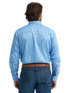 Men's Wrangler Cody Johnson Azure Paisley One Pocket Button Down Shirt 112374495