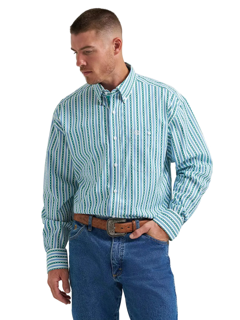Men's Wrangler George Strait Long Sleeve Button Down One Pocket Shirt 112374596