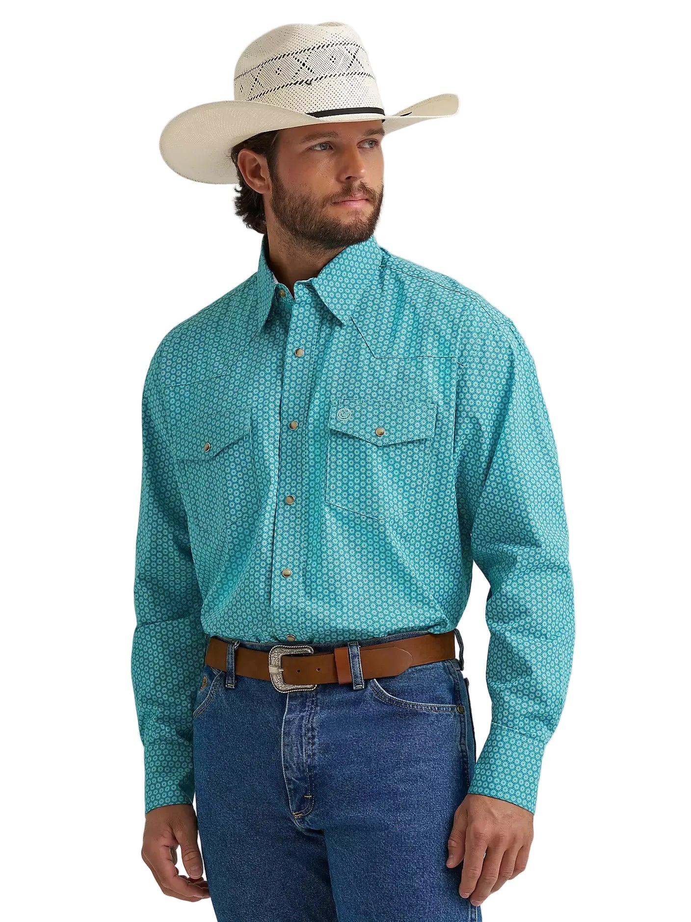 Men's Wrangler George Strait Troubadour Long Sleeve Western Snap Shirt 112374597