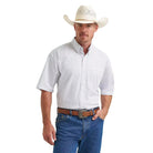 Men's Wrangler Baby Blue Dots George Strait Short Sleeve Button Down Shirt 112374607