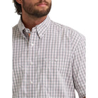 Men's Wrangler George Strait Gray Peach Madras Short Sleeve Button Down Shirt 112374609