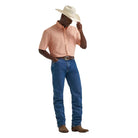 Men's Wrangler George Strait Peach Short Sleeve Button Down Shirt 112374611