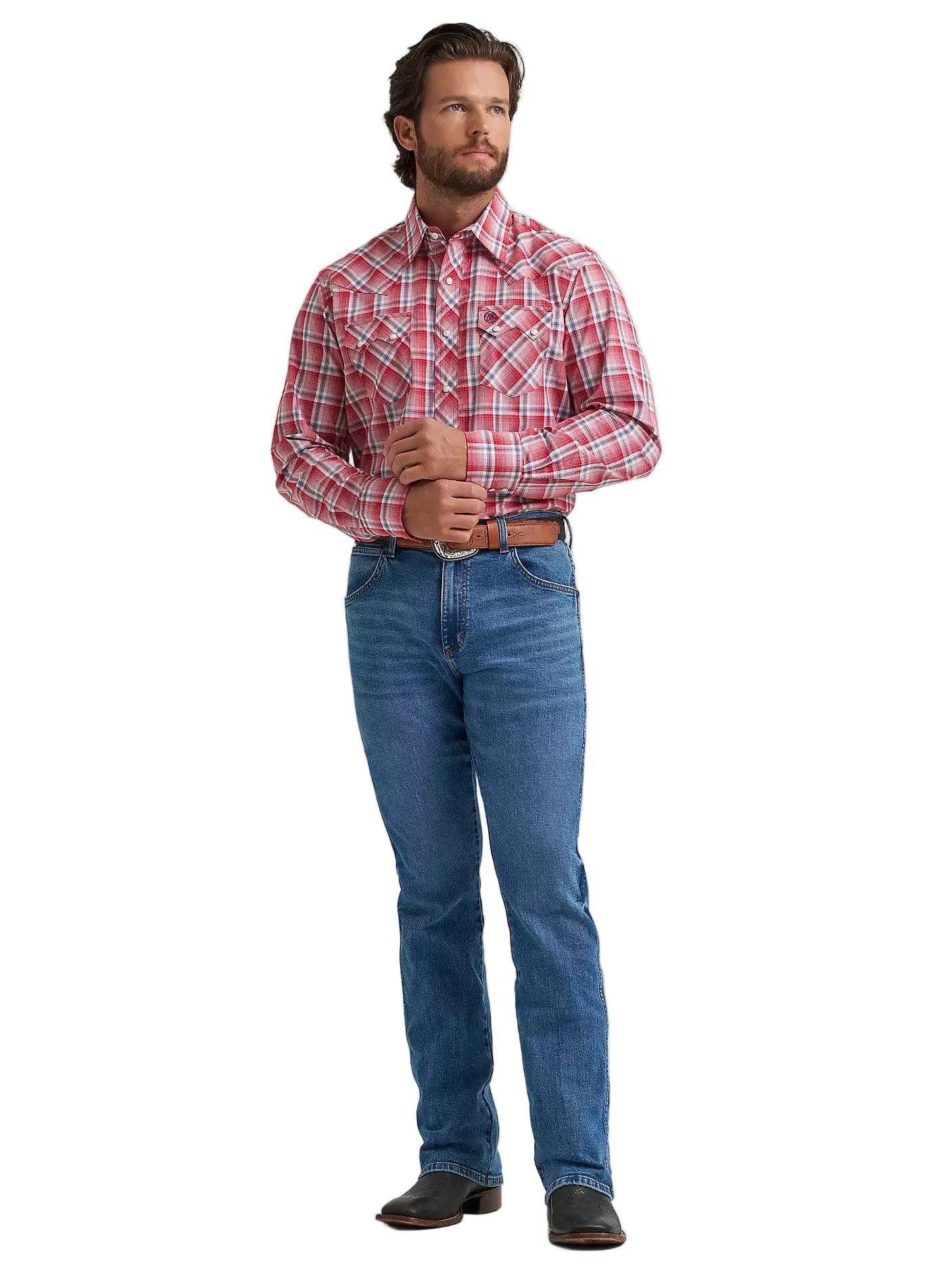 Men's Wrangler Retro Long Sleeve Sawtooth Snap Pocket Western Shirt 112374741