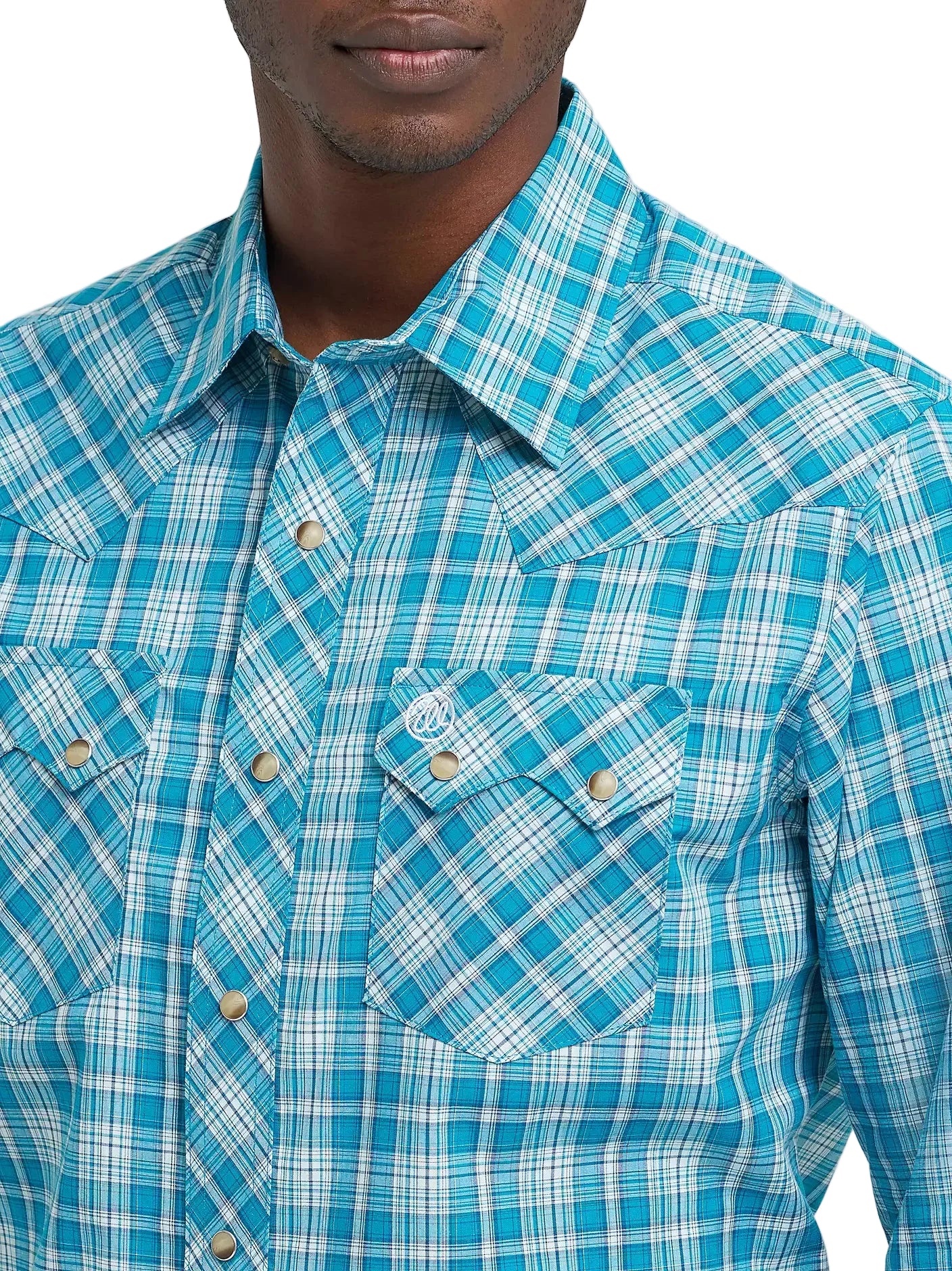 Men's Wrangler Retro® Deep Sea Long Sleeve Sawtooth Snap Pocket Western Shirt 112374744