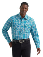 Men's Wrangler Retro® Deep Sea Long Sleeve Sawtooth Snap Pocket Western Shirt 112374744