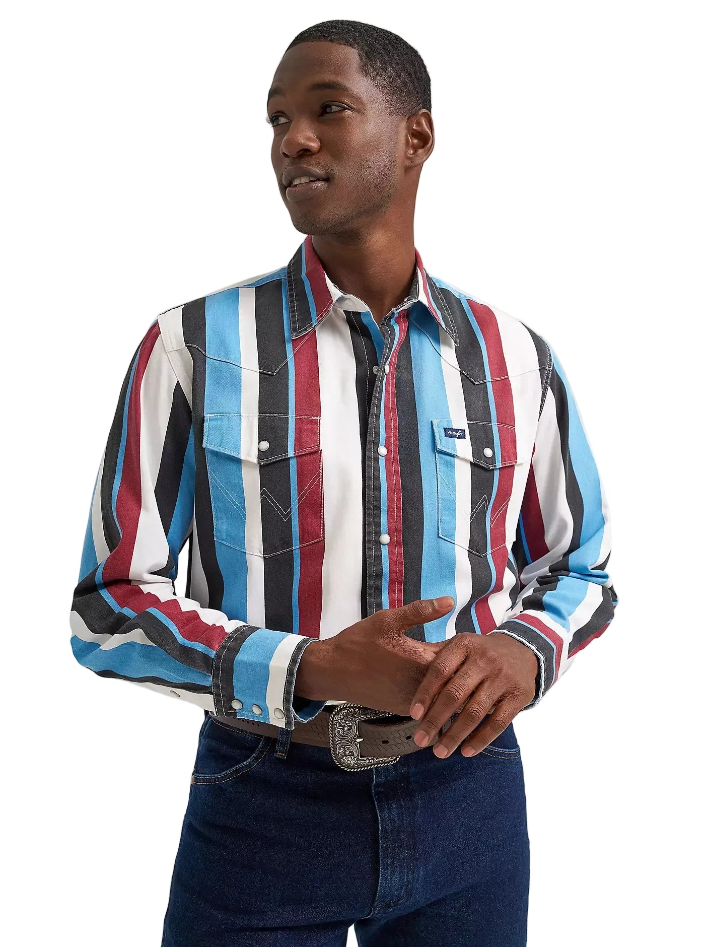 Men's Wrangler Vintage-Inspired Brushpopper Western Snap Work Shirt 112374804