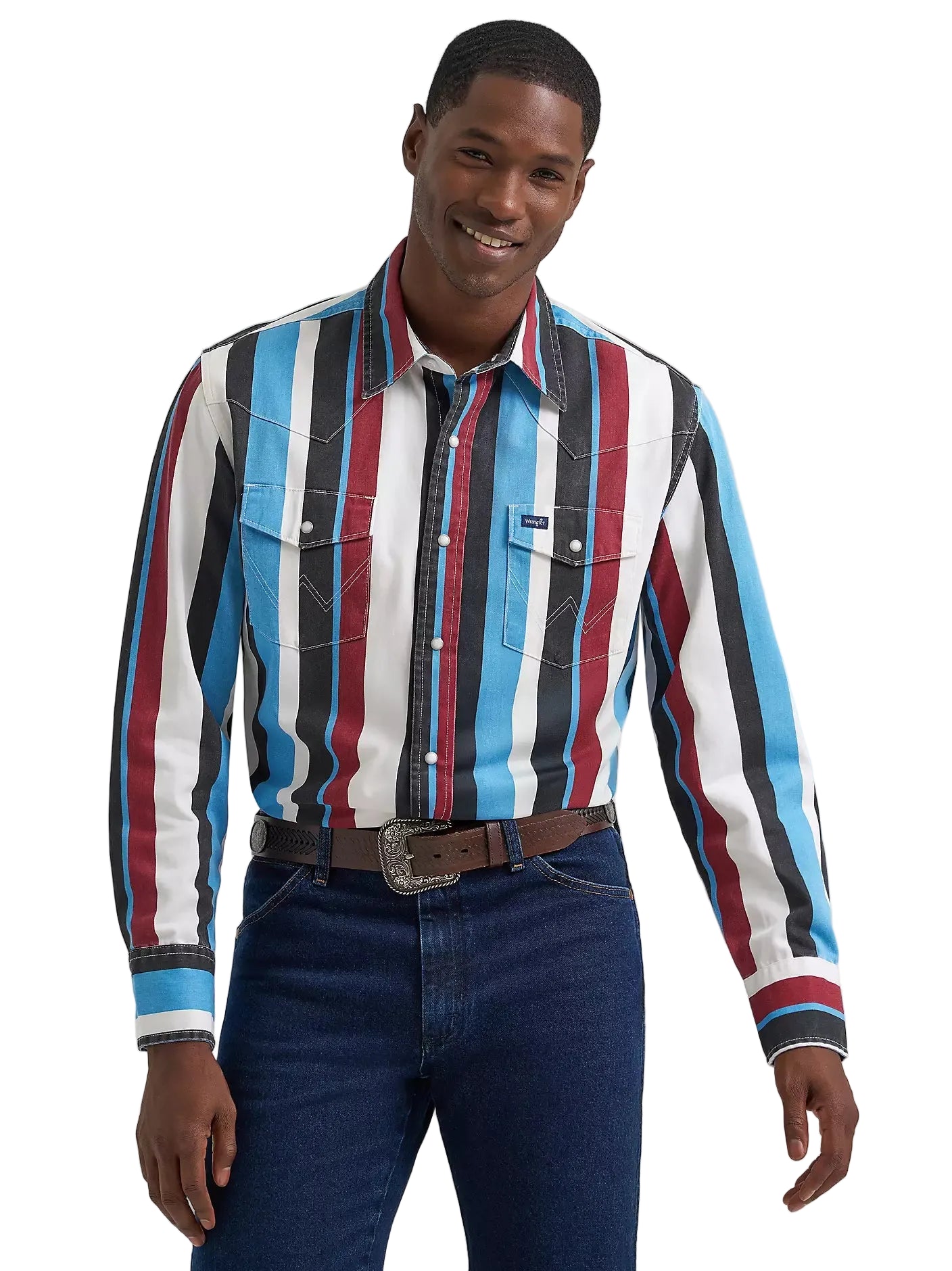 Men's Wrangler Vintage-Inspired Brushpopper Western Snap Work Shirt 112374804