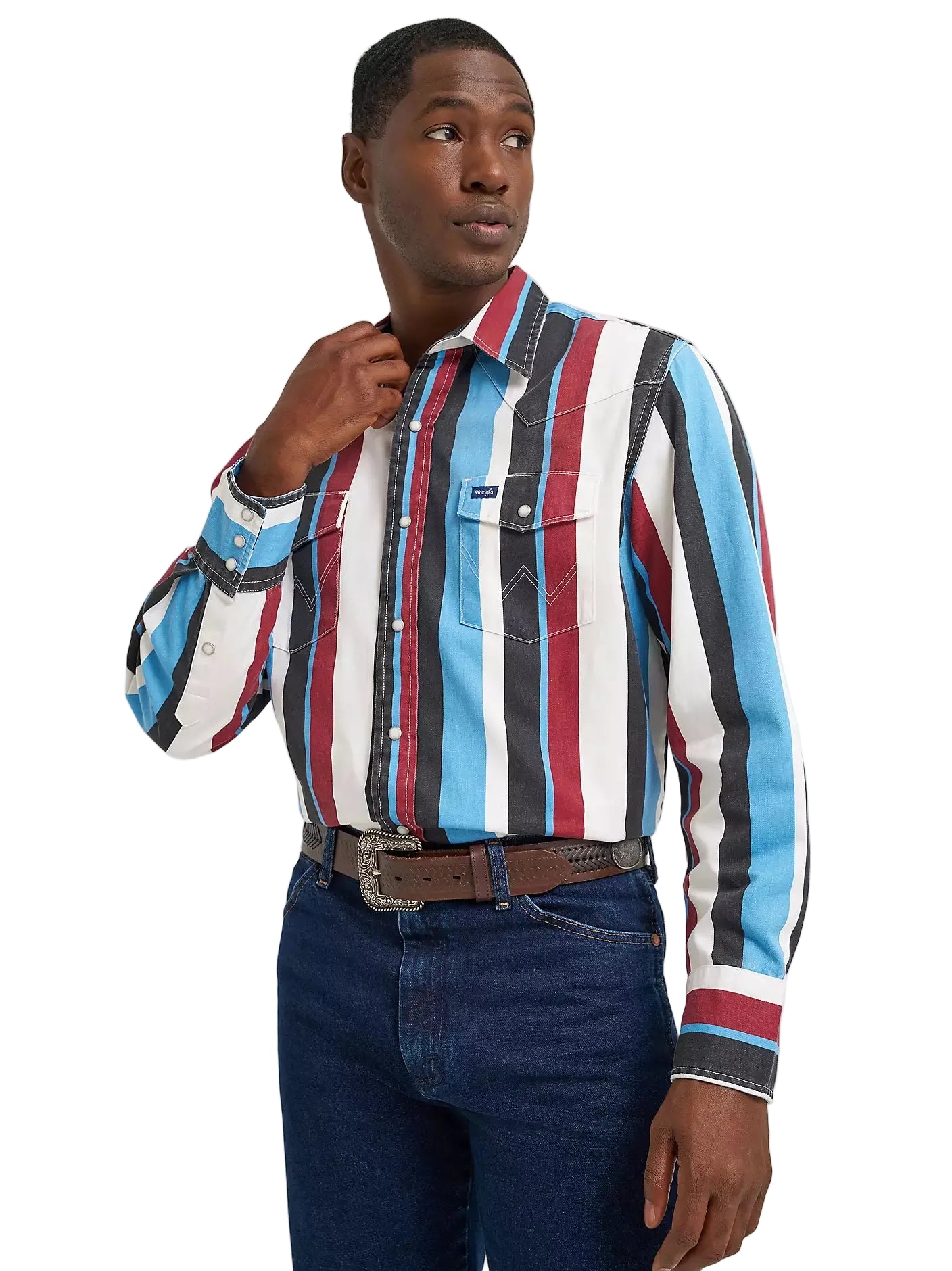 Men's Wrangler Vintage-Inspired Brushpopper Western Snap Work Shirt 112374804