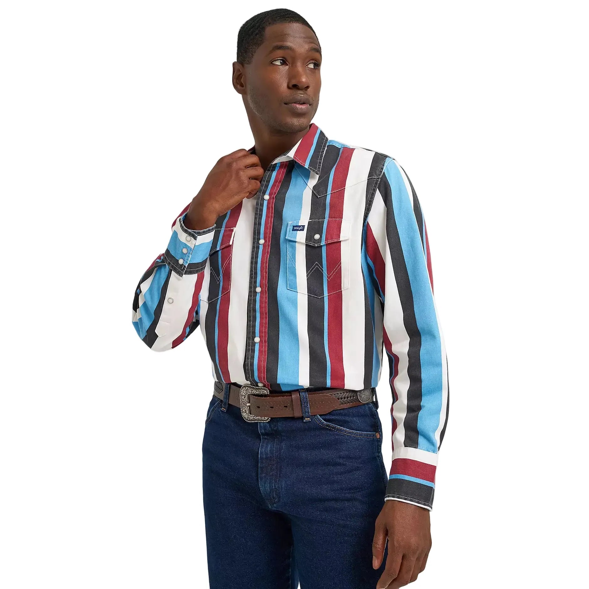 Men's Wrangler Vintage-Inspired Brushpopper Western Snap Work Shirt 112374804