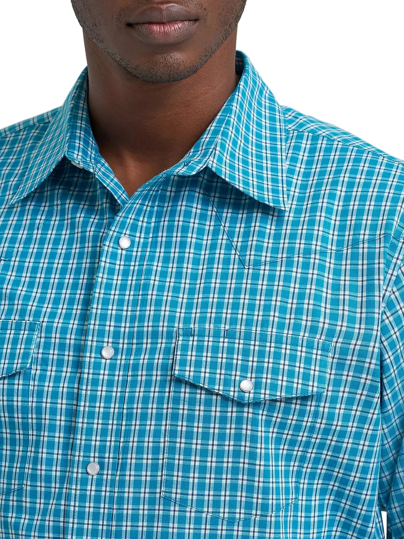 Men's Wrangler Wrinkle Resist Long Sleeve Western Snap Plaid Shirt 112374891