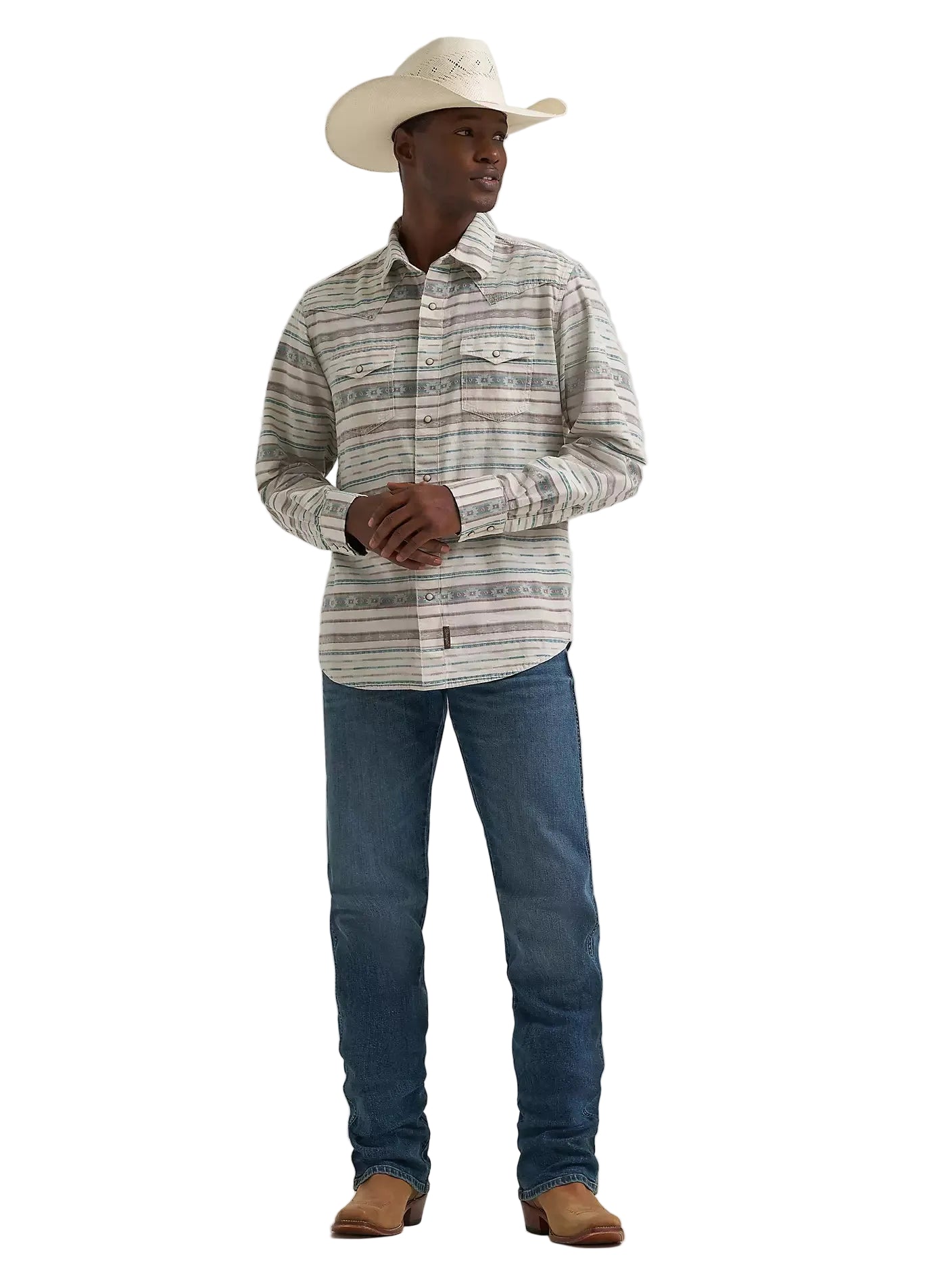 Men's Wrangler Retro Premium Long Sleeve Western Snap Printed Shirt 112374977