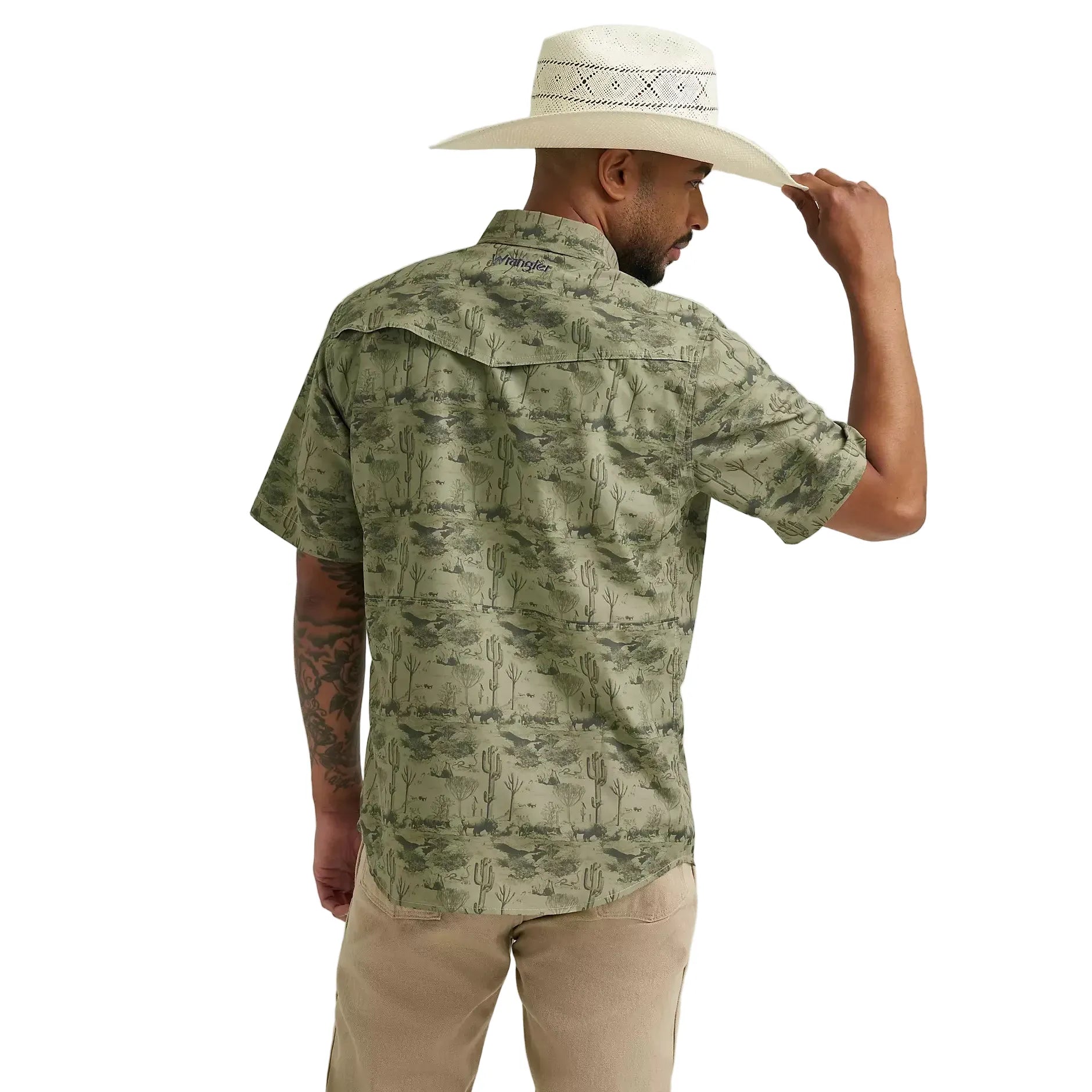 Men's Wrangler Olivine Printed Performance Shirt 112375130