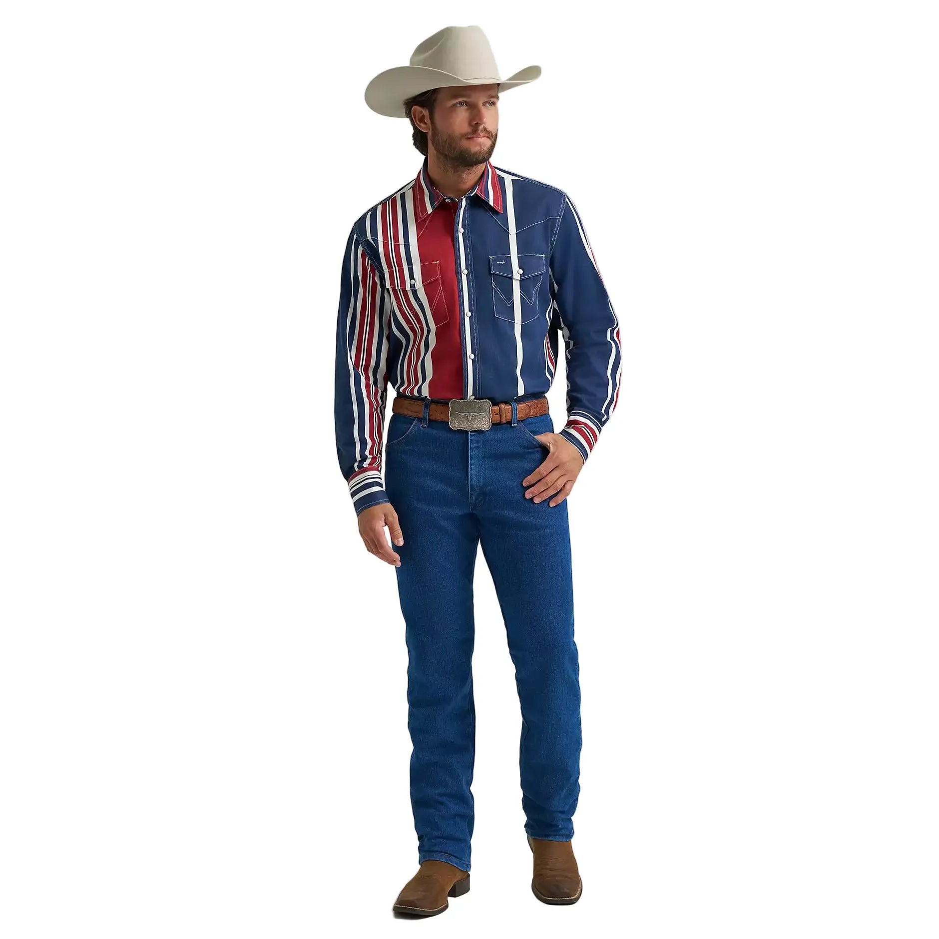 Men's Wrangler Vintage-Inspired Brushpopper Western Snap Work Shirt 112375916