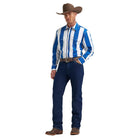 Men's Wrangler Big Blue Vintage-Inspired Brushpopper Western Snap Work Shirt 112375917