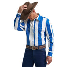 Men's Wrangler Big Blue Vintage-Inspired Brushpopper Western Snap Work Shirt 112375917
