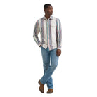 Men's Wrangler Pastel Pop Retro® Premium Stripe Western Snap Shirt 112378795