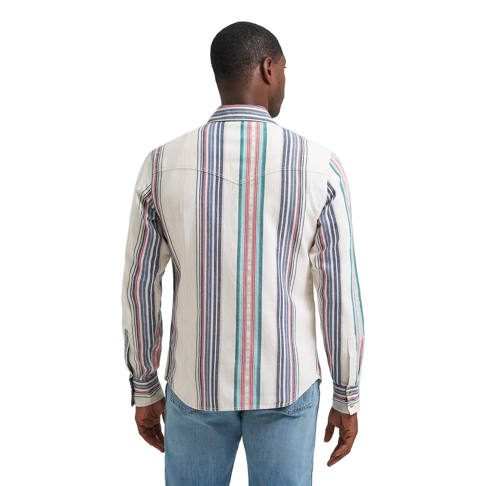 Men's Wrangler Pastel Pop Retro® Premium Stripe Western Snap Shirt 112378795