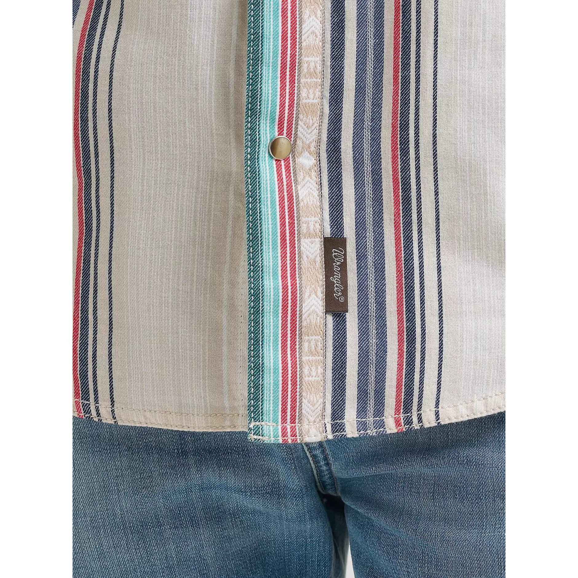 Men's Wrangler Pastel Pop Retro® Premium Stripe Western Snap Shirt 112378795