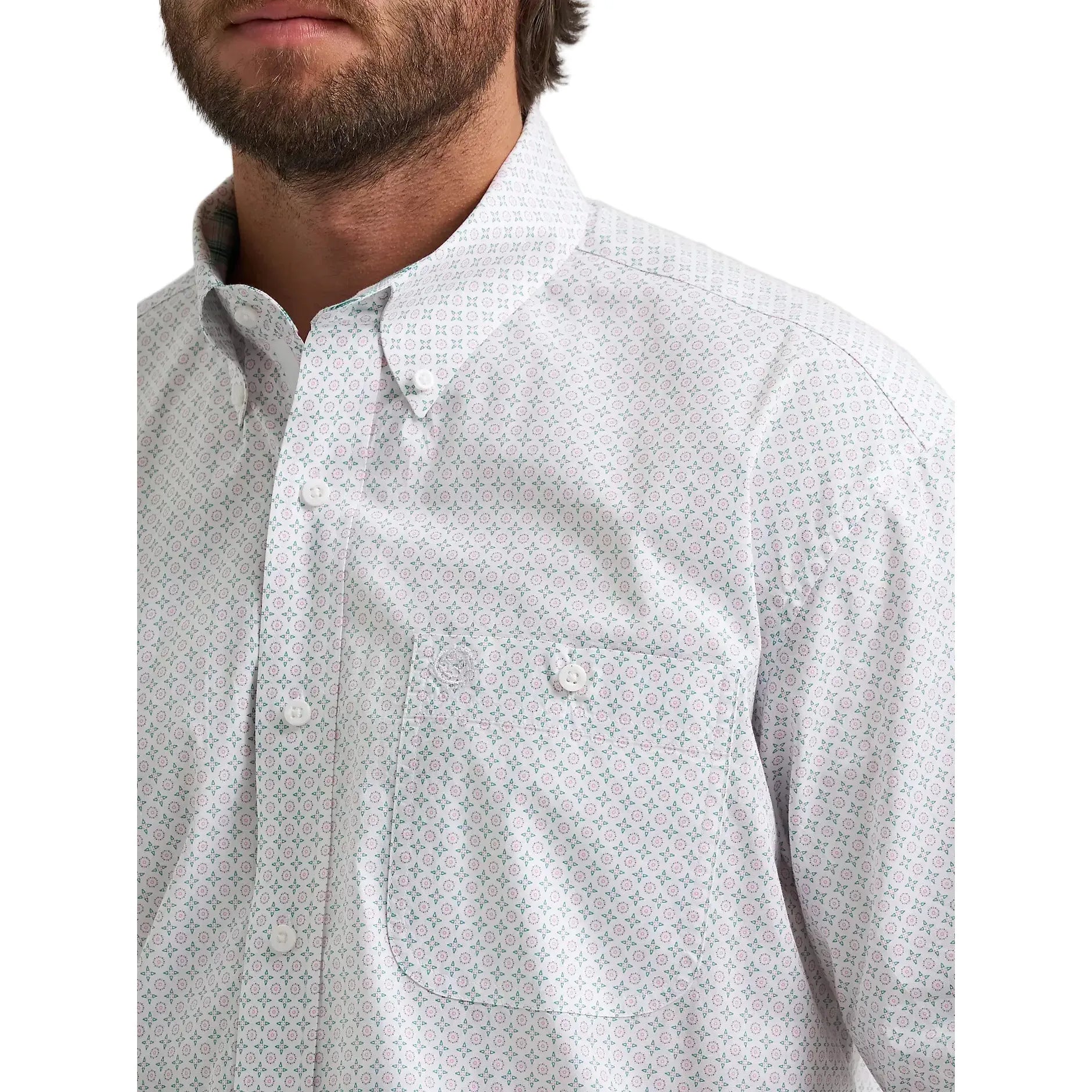 Men's Wrangler George Strait Kaleidoscope One Pocket Button Down Shirt 112379023