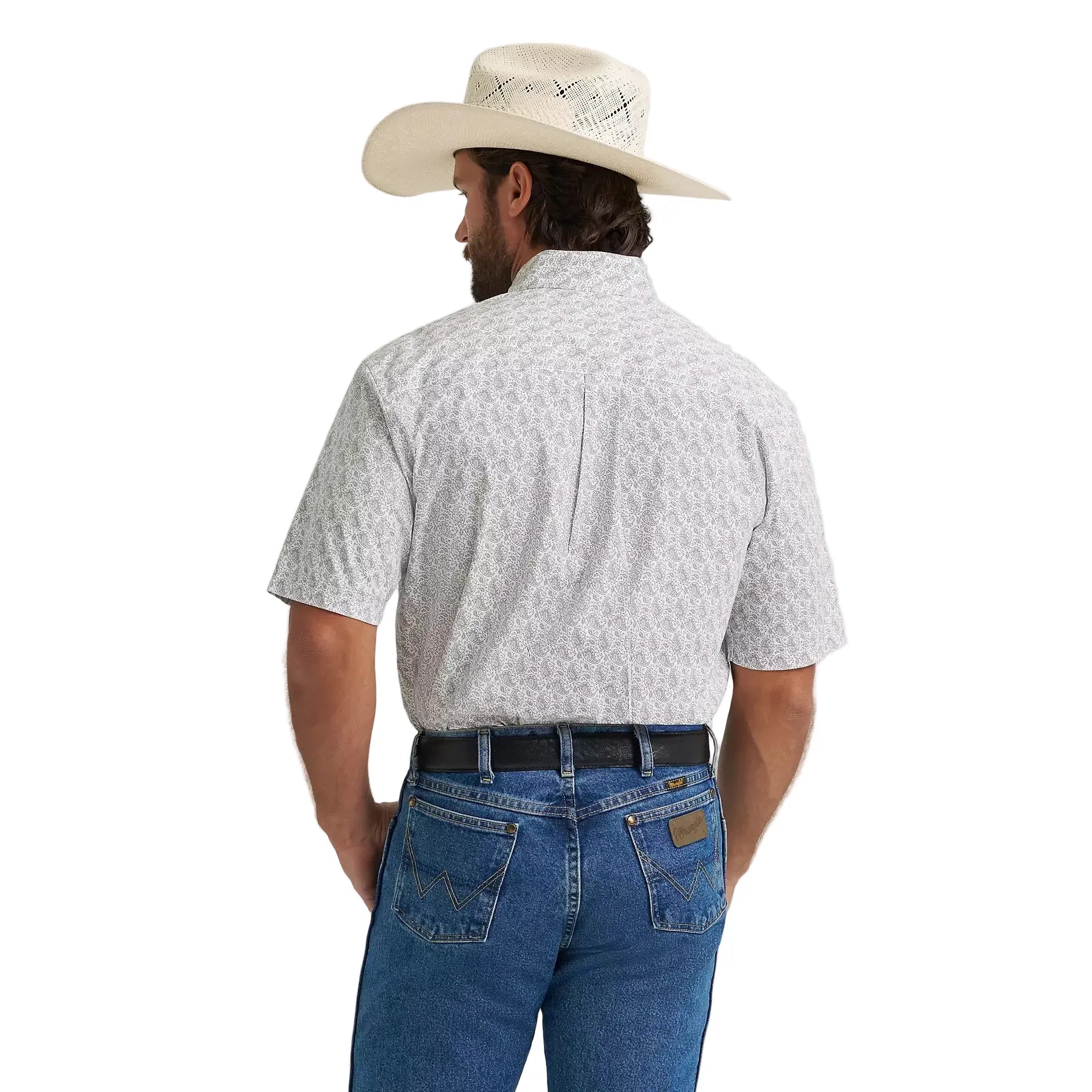 Men's Wrangler George Strait Cloud Paisley Short Sleeve Button Down Shirt 112379056