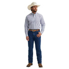 Men's Wrangler George Strait Blue Windows Long Sleeve Button Dow112379062