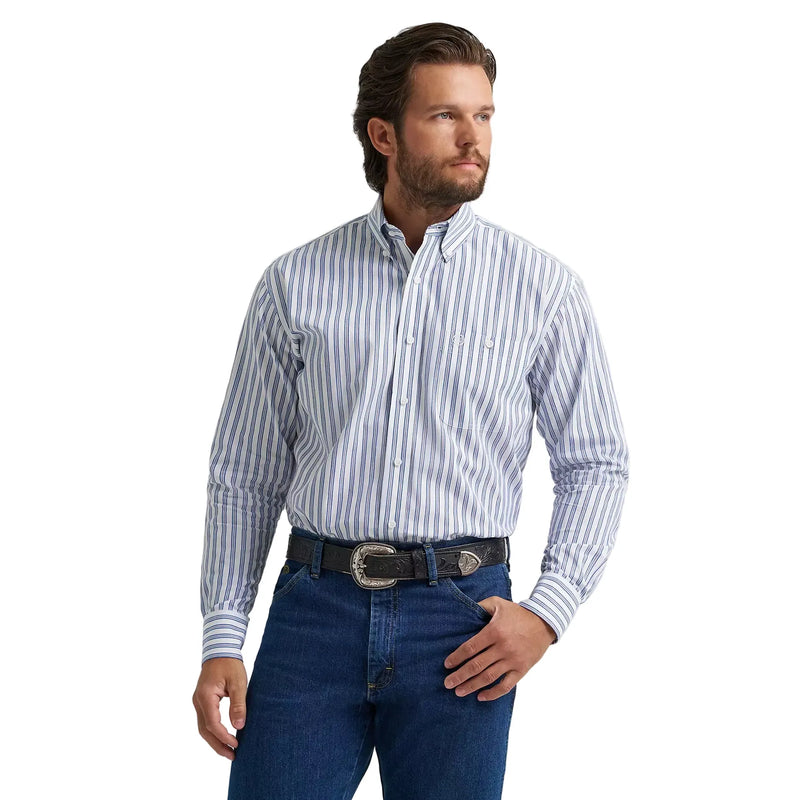 Men's Wrangler George Strait Long Sleeve Button Down One Pocket Shirt 112379063