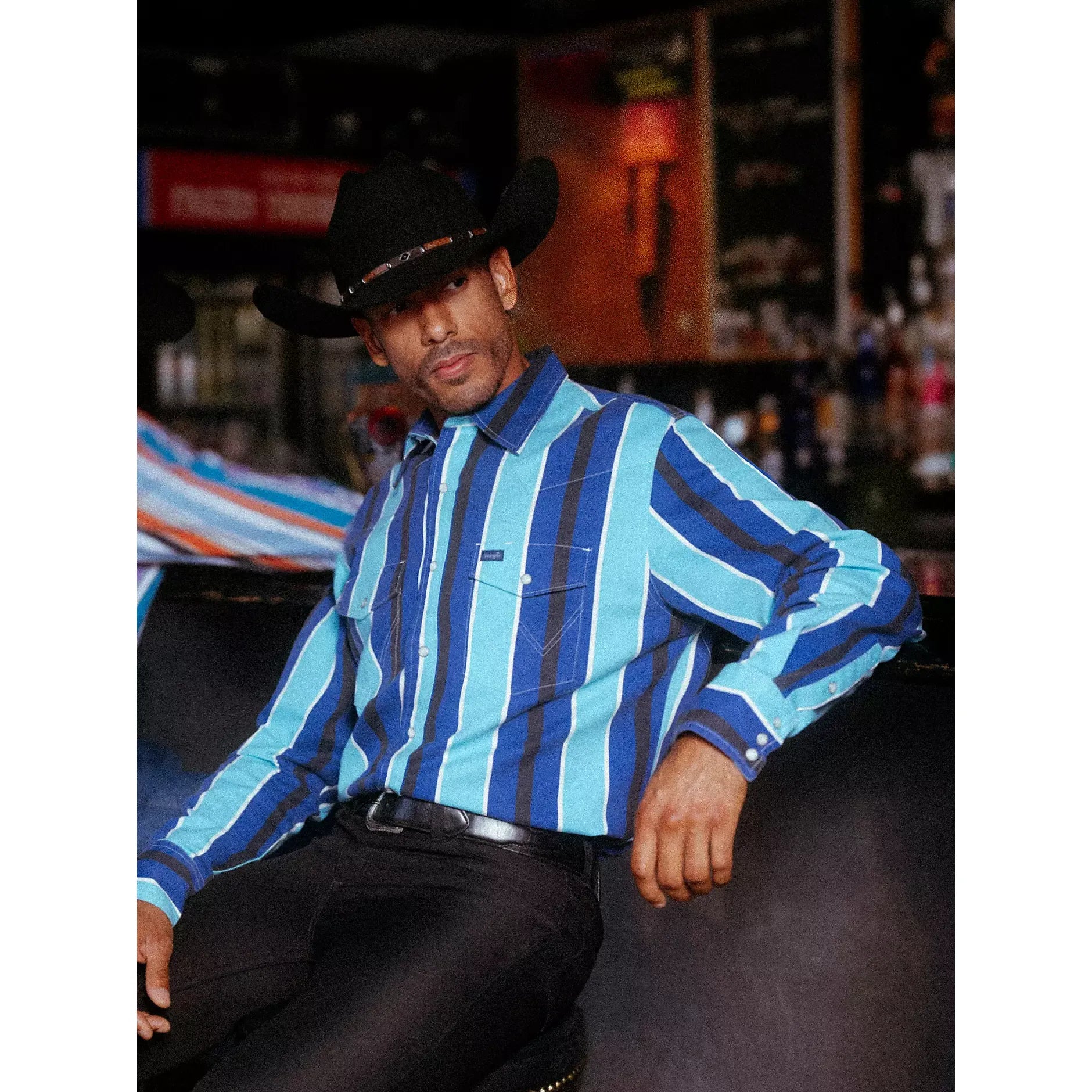 Men's Wrangler Cobalt Storm Vintage-Inspired Brushpopper Western